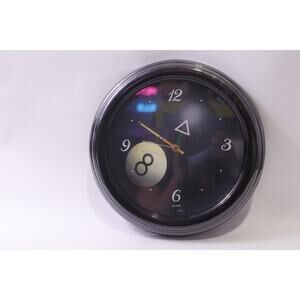 Magic 8 Ball, Wall Clock, Black, Round, Quartz, Wall Decor, ~ 251117-WH 849